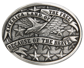 Land of the free because of the brave buckle